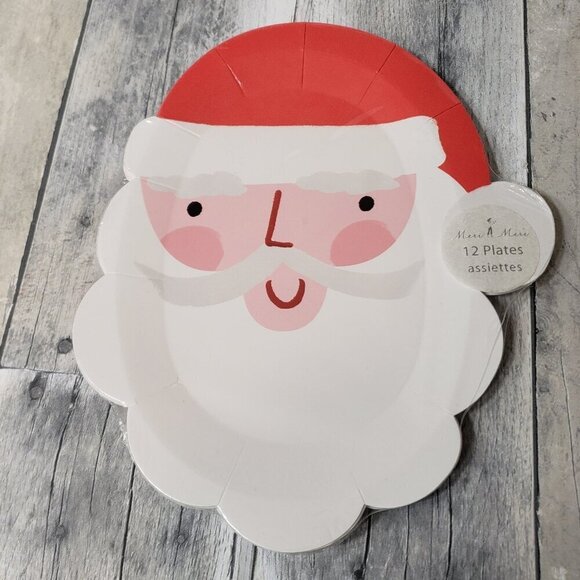 NWT - Meri Meri - Santa Paper Plates (12) - Picture 1 of 2